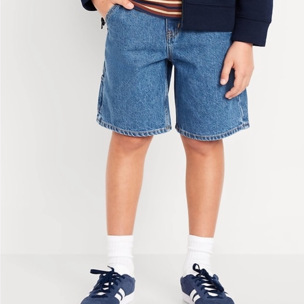 Old Navy baggy Jean cargo Denim Blue Kids Shorts Sz 7